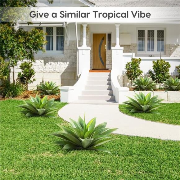 Artificial Agave Plant Set, 28 Inch, Faux Aesthetic Plants for Home - Picture 4 of 8